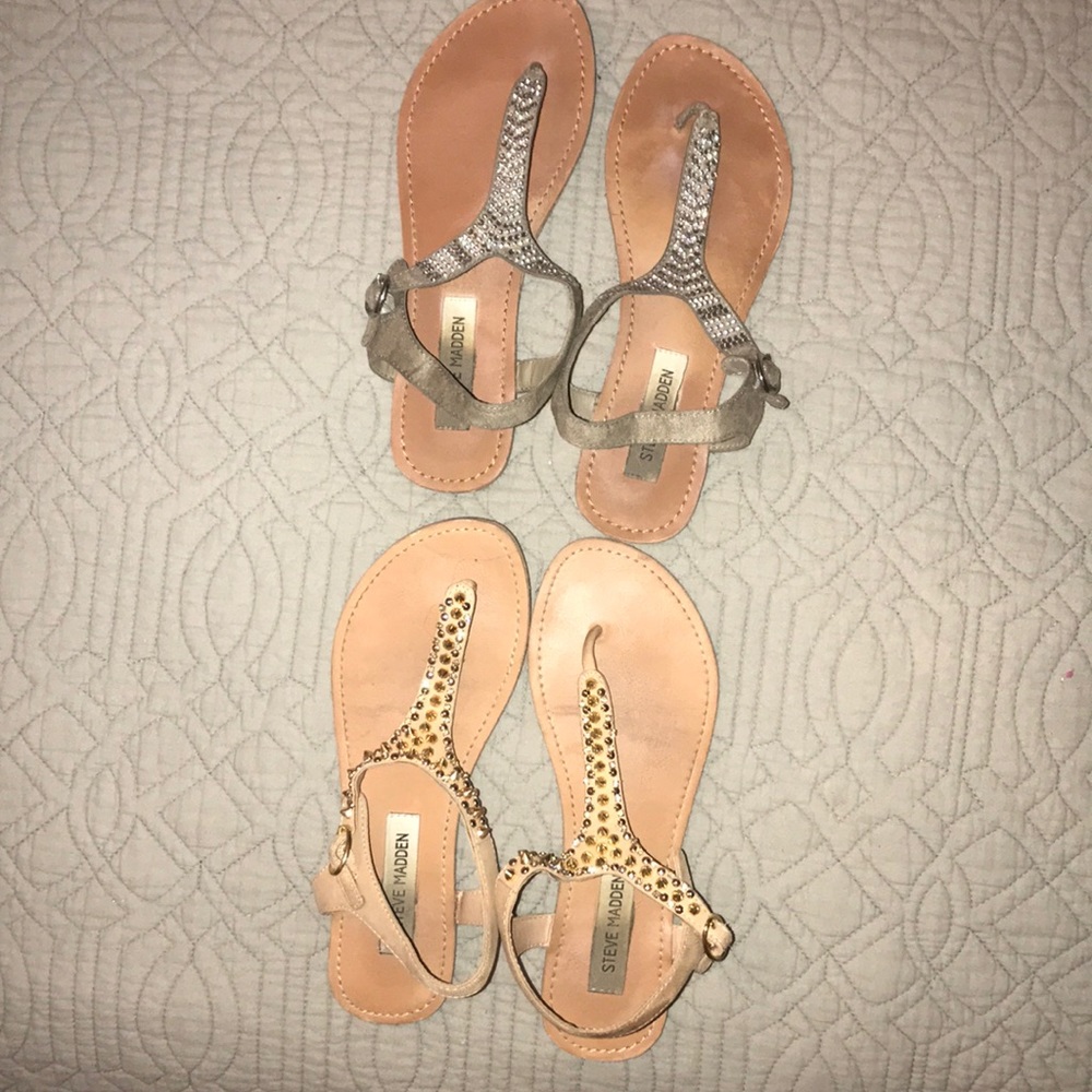 Steve Madden sandals (silver and nude)